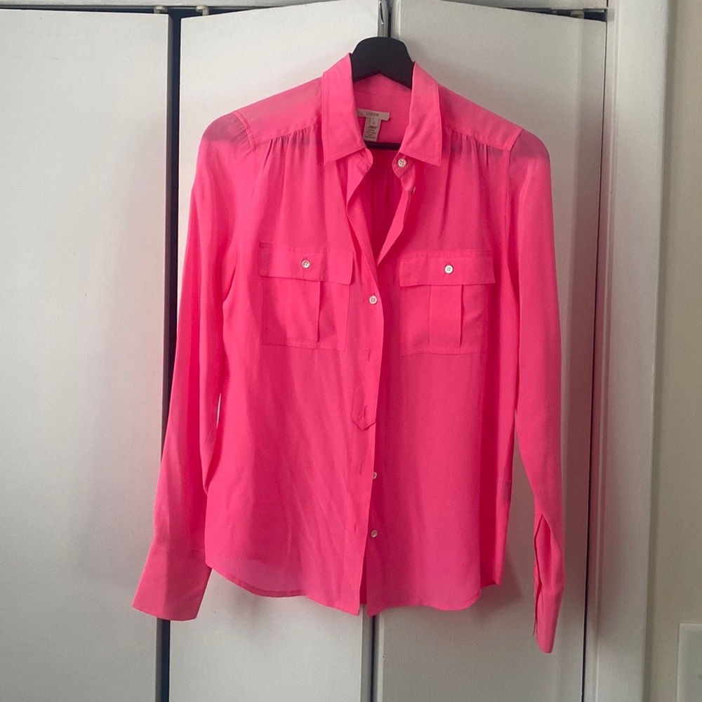 J crew 100% silk shirt